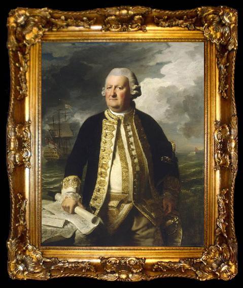 framed  John Singleton Copley Portrait of Admiral Clark Gayton, ta009-2